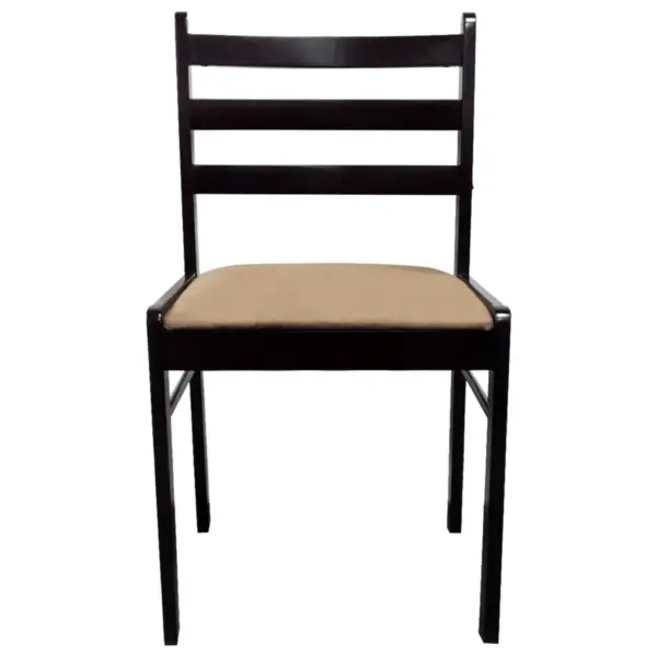 Pruunid söögitoolid, 2 tk, kautšukipuidust raam ja polsterdatud iste, 44 x 45 x 81 cm – 3