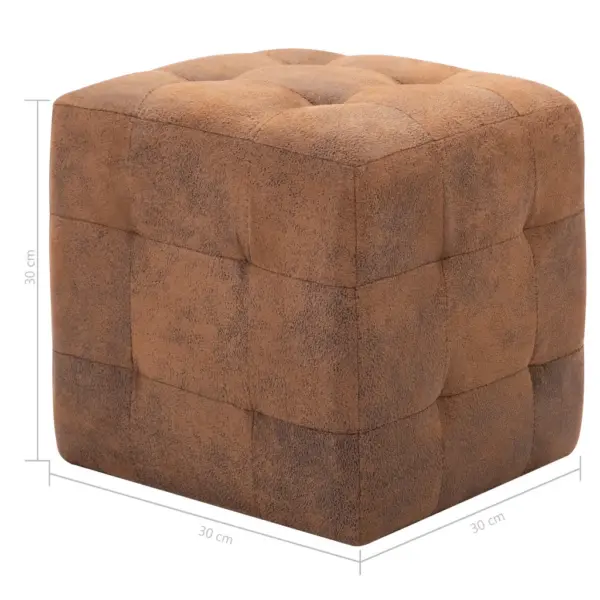 Pruunid kunstseemnisnahast tumbad, 2 tk, 30 x 30 x 30 cm - 6