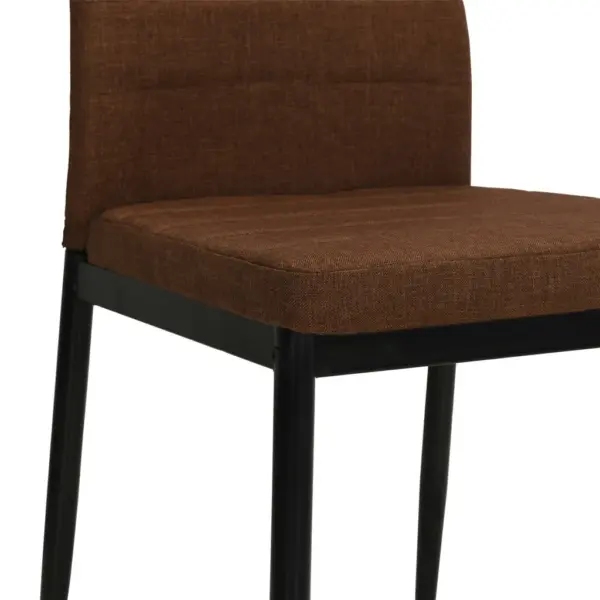 Pruunist kangast söögitoolid metallraamiga, 6 tk, pruun, 43 x 44 x 96 cm – 6