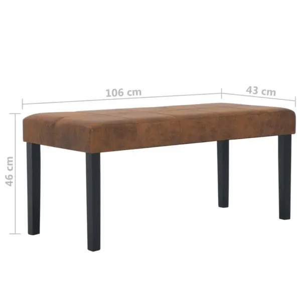 Pruun kunstseemisnahast pink puidust raamiga, 106 cm – 7