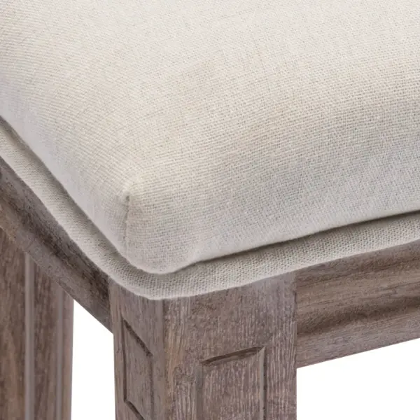 Klassikalised puidust baaritoolid linase kattega, kreemjasvalge, rotangseljatoega, 2 tk, 48 x 52 x 123 cm – 6