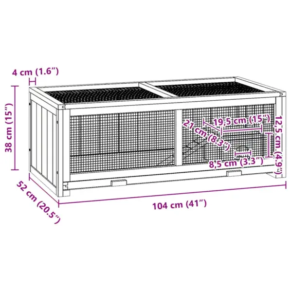 Puidust hamstripuur nulupuidust raamiga, 104 x 52 x 38 cm – 9