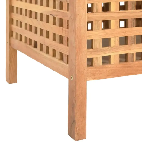 Naturaalset tooni pähklipuidust hoiupink istmepadja ja võrega korpusega, 49 x 48 x 49 cm – 7
