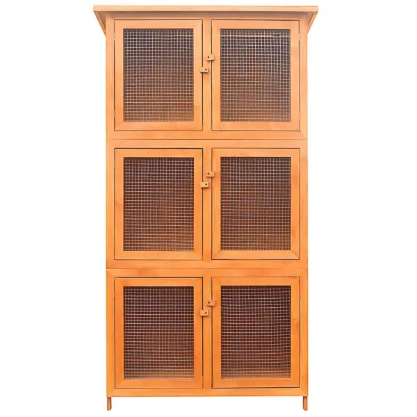 Puidust jänesepuur 6 kambriga, pruun, 102 x 48 x 180 cm – 4
