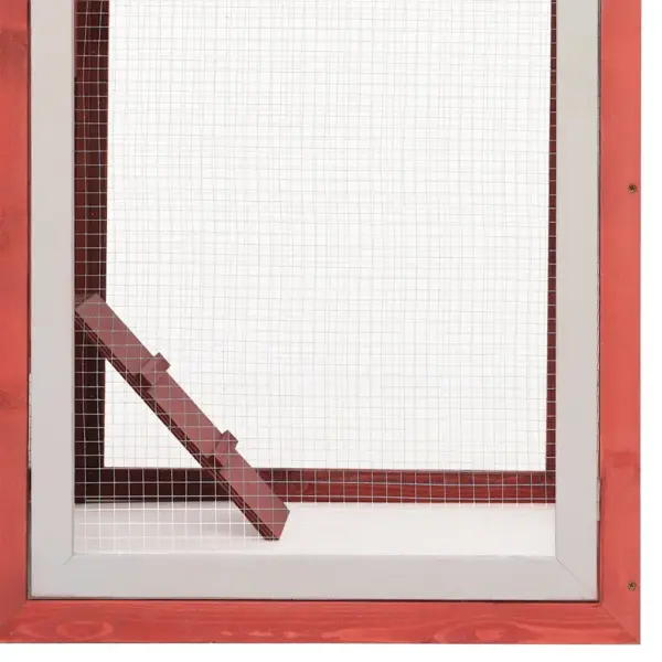 Puidust kanakuut munakastiga, punane-roheline, 170 x 81 x 110 cm – 7