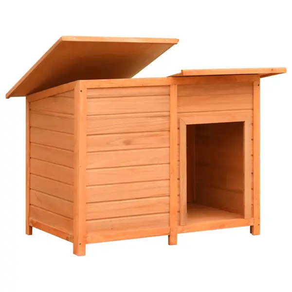 Puidust koerakuut veekindla katusega, pruun/roheline, 120 x 77 x 86 cm – 3