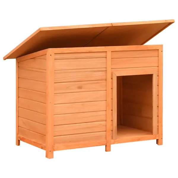 Puidust koerakuut veekindla katusega, pruun/roheline, 120 x 77 x 86 cm – 4