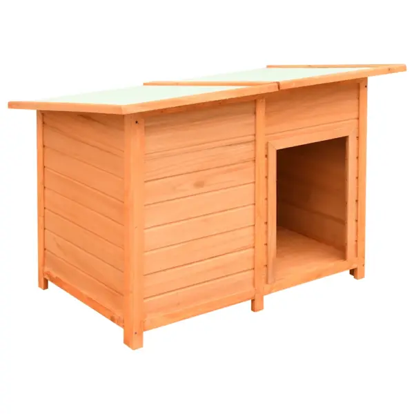 Puidust koerakuut veekindla katusega, pruun/roheline, 120 x 77 x 86 cm – 5