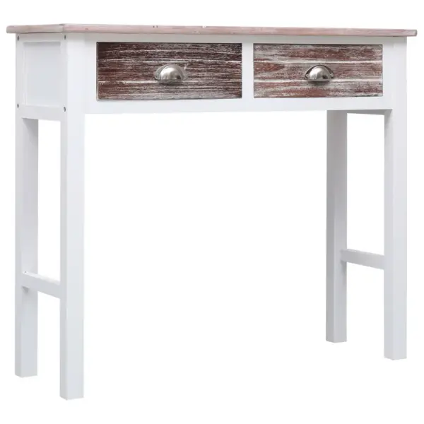 Puidust konsoollaud 2 sahtliga, pruun, 90 x 30 x 77 cm – 2