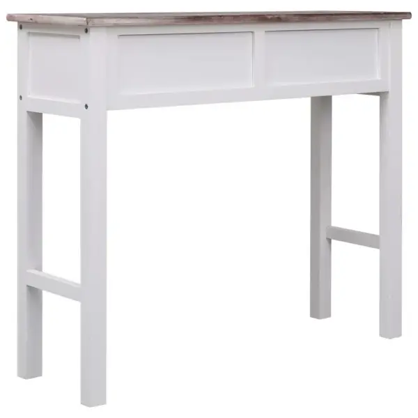 Puidust konsoollaud 2 sahtliga, pruun, 90 x 30 x 77 cm – 5