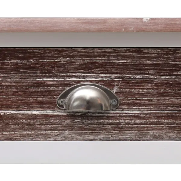 Puidust konsoollaud 2 sahtliga, pruun, 90 x 30 x 77 cm – 7