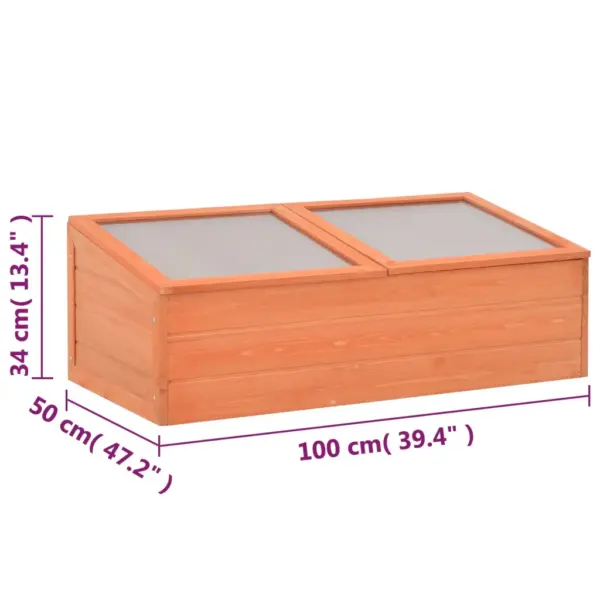 Puidust madal kasvuhoone PC-plaadist kaantega, 100 x 50 x 34 cm - 10