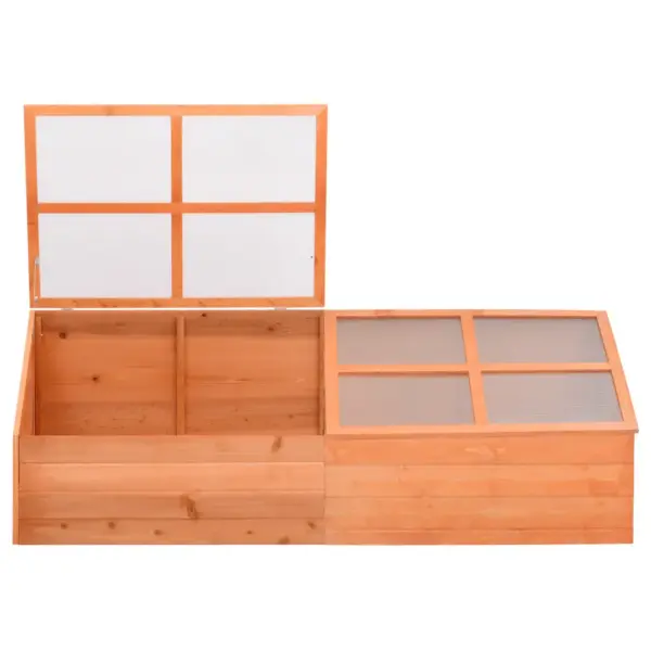 Puidust madal kasvuhoone PC-plaatidega, pruun, 180 x 57 x 62 cm - 2