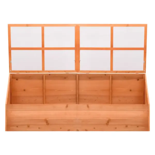 Puidust madal kasvuhoone PC-plaatidega, pruun, 180 x 57 x 62 cm - 3