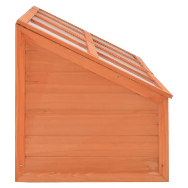 Puidust madal kasvuhoone PC-plaatidega, pruun, 180 x 57 x 62 cm - 4