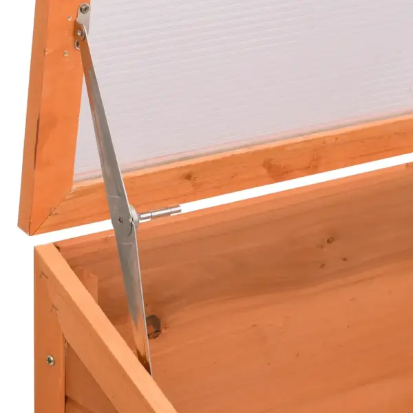 Puidust madal kasvuhoone PC-plaatidega, pruun, 180 x 57 x 62 cm - 5