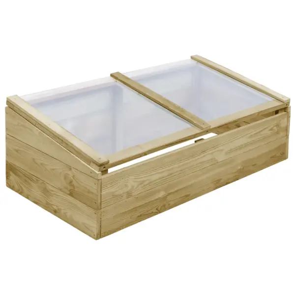 Puidust minikasvuhooned katusega, 2 tk, immutatud männipuit, 100 x 50 x 25/35 cm - 2