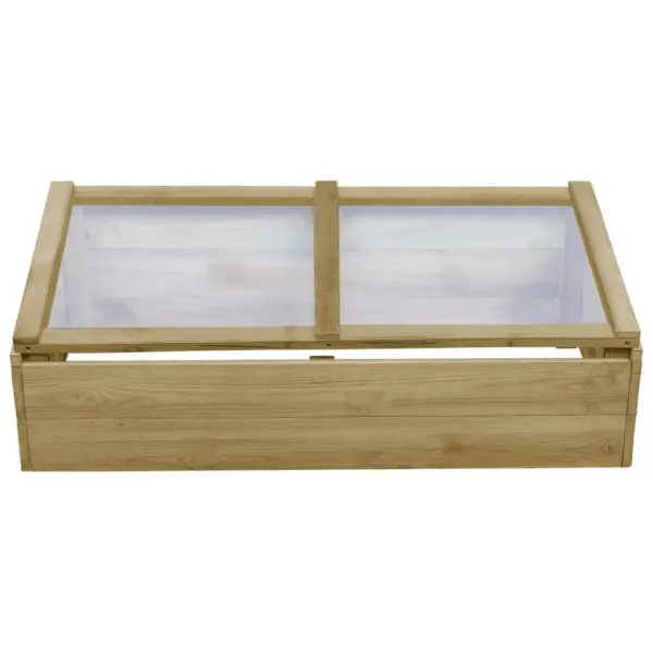 Puidust minikasvuhooned katusega, 2 tk, immutatud männipuit, 100 x 50 x 25/35 cm - 4
