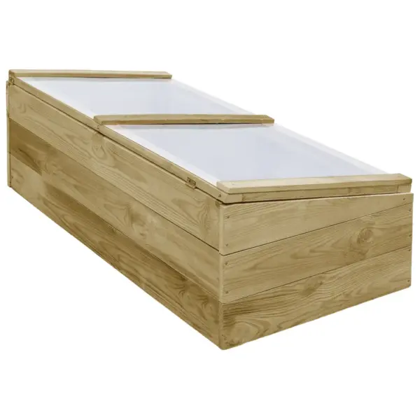 Puidust minikasvuhooned katusega, 2 tk, immutatud männipuit, 100 x 50 x 25/35 cm - 5