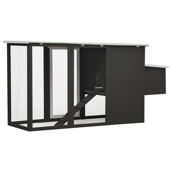 Puidust õuekanakuut munapuuriga, hall-valge, 202 x 75 x 98 cm – 4