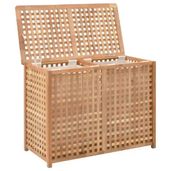 Kahe lahtriga pesukast, naturaalne tugevast pähklipuidust ja vineerist, 87,5 x 46 x 67 cm – 2
