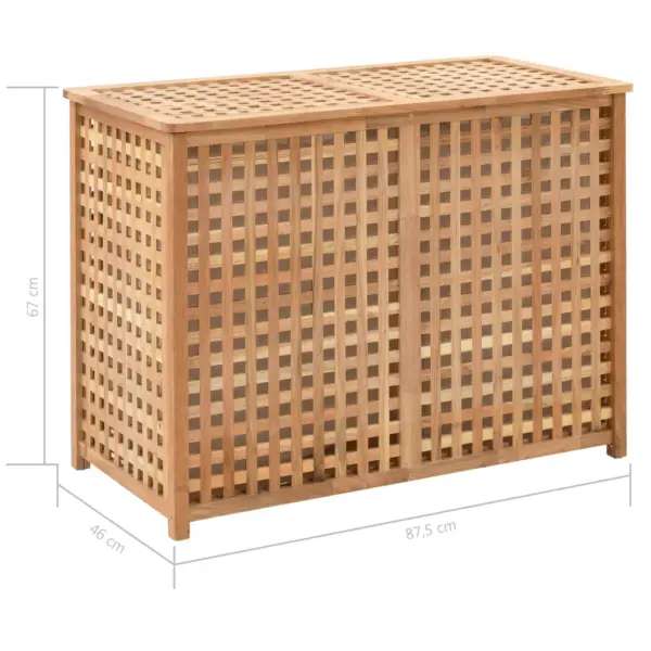 Kahe lahtriga pesukast, naturaalne tugevast pähklipuidust ja vineerist, 87,5 x 46 x 67 cm – 8