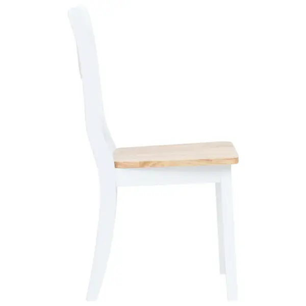 Puidust söögitoolid 2 tk, valge ja naturaalne kautšukipuit, 45,5 x 52 x 90 cm – 4