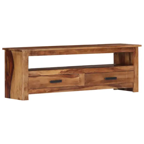 Puidust telerikapp kahe sahtliga, pruun, 118 x 30 x 40 cm – 11