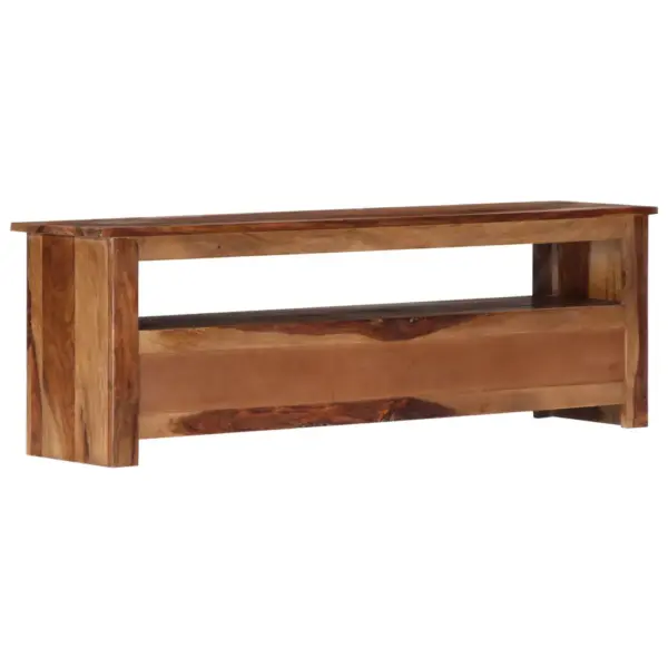 Puidust telerikapp kahe sahtliga, pruun, 118 x 30 x 40 cm – 4