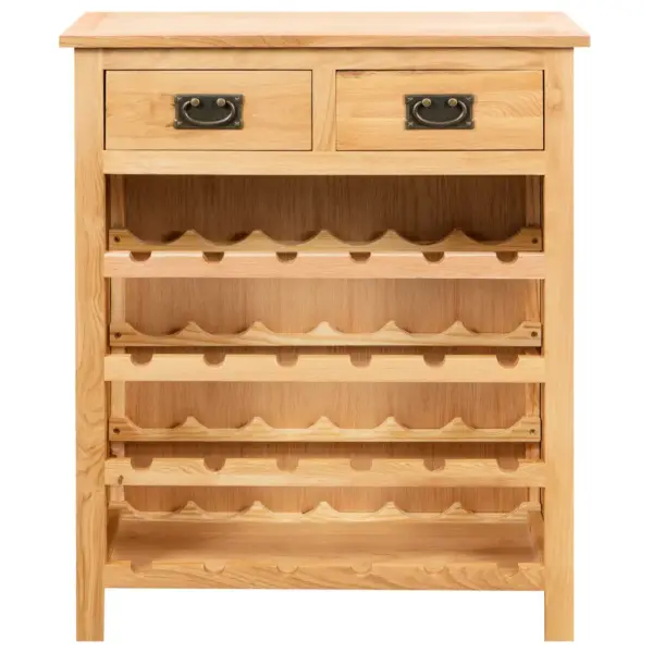 Veinikapp 24 pudelile, tammepuit ja tammespooniga MDF, pruun, 72 x 32 x 90 cm - 2