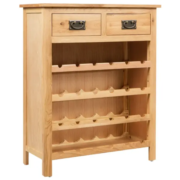 Veinikapp 24 pudelile, tammepuit ja tammespooniga MDF, pruun, 72 x 32 x 90 cm - 3