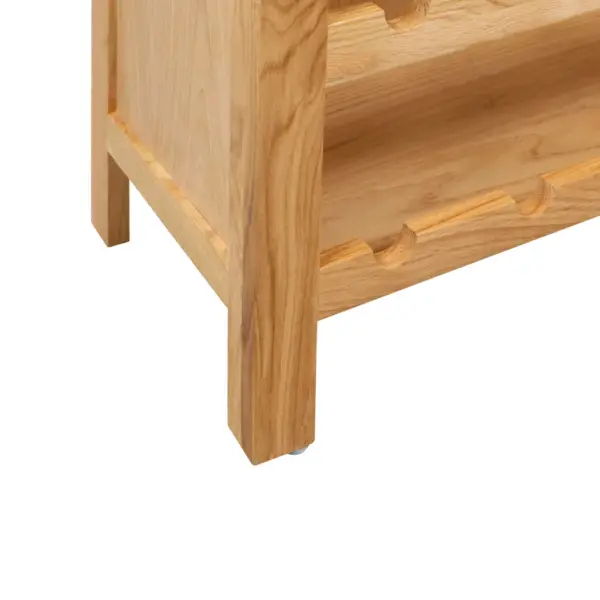 Veinikapp 24 pudelile, tammepuit ja tammespooniga MDF, pruun, 72 x 32 x 90 cm - 5