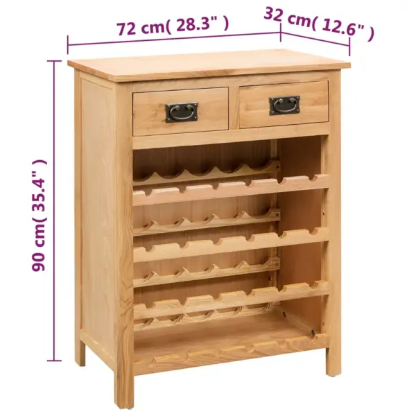 Veinikapp 24 pudelile, tammepuit ja tammespooniga MDF, pruun, 72 x 32 x 90 cm - 6