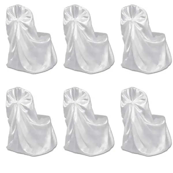 Pulmatoolikatted valgest satiinist, valge, 12 tk, 110 x 140 cm – 2