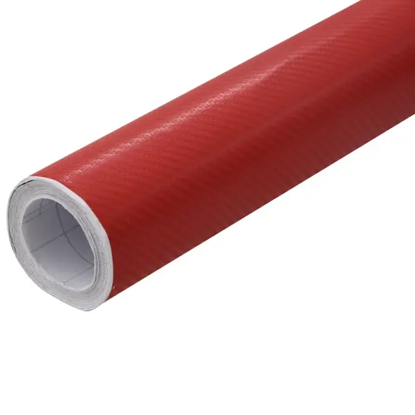 Punane 4D süsinikkiu välimusega iseliimuv autokile, PVC, 100 x 150 cm – 3