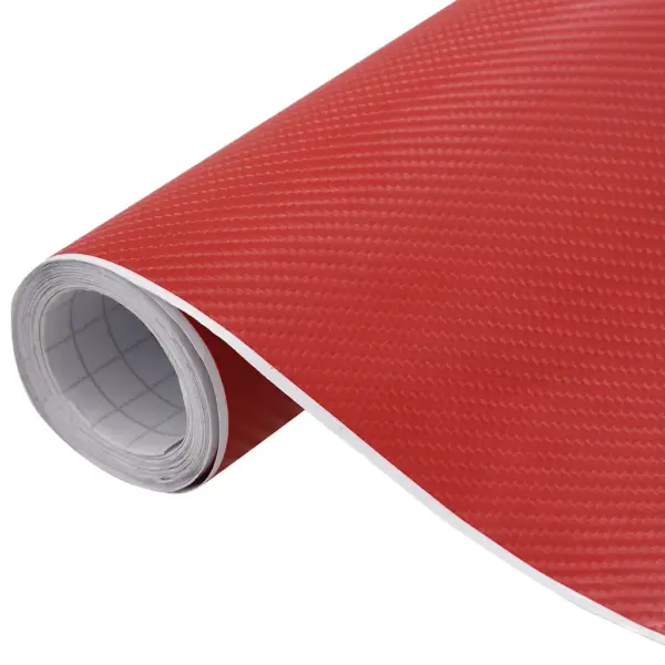 Punane 4D süsinikkiu välimusega iseliimuv autokile, 2 tk, 100 x 150 cm + 50 x 150 cm – 2