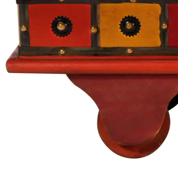 Punane akaatsiapuidust hoiukirst klassikalise mustriga, 110 x 40 x 40 cm – 8