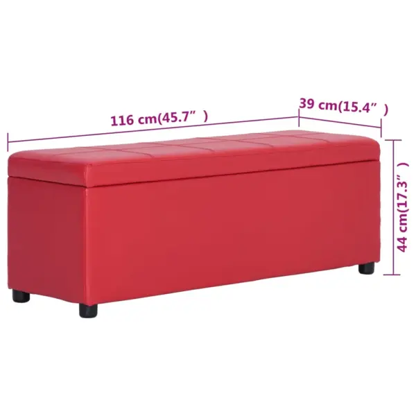 Panipaigaga pink, punane kunstnahk, 116 x 39 x 44 cm – 8