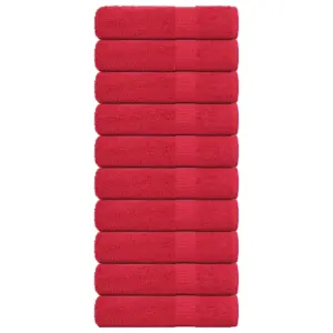 Punased puuvillased käterätikud FROGN, 10 tk, 50 x 100 cm, 360 g/m²