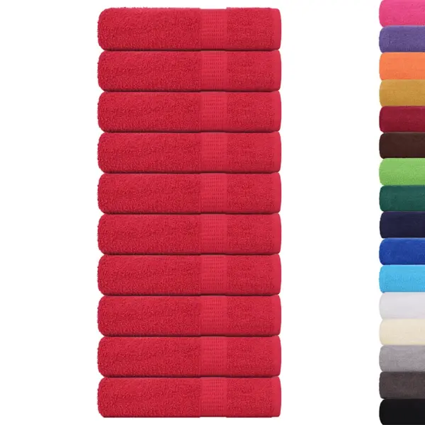 Punased puuvillased käterätikud FROGN, 10 tk, 50 x 100 cm, 360 g/m² – 2