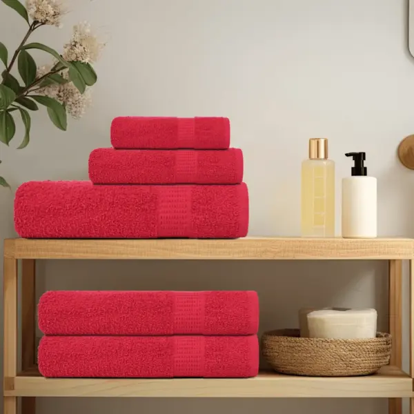 Punased puuvillased käterätikud FROGN, 10 tk, 50 x 100 cm, 360 g/m² – 3