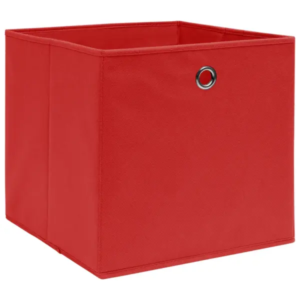 Kokkupandavad kangast hoiukastid metallist aasaga, 10 tk, punane, 32 x 32 x 32 cm – 2