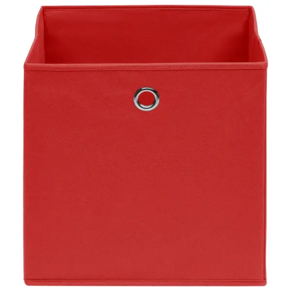 Kokkupandavad kangast hoiukastid metallist aasaga, 10 tk, punane, 32 x 32 x 32 cm – 3