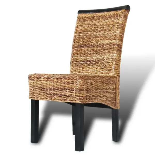 Punutud söögitoolid 2 tk, mangopuit ja banaanilehed, pruun, 47 x 50 x 97 cm – 4