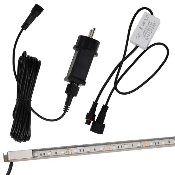 Purskkaevu kosk tiigile ja basseinile, RGB LED-tuled, harjatud roostevaba teras, hõbedane, 60 cm – 11