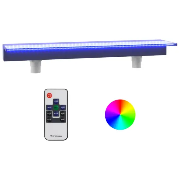 Purskkaevu kosk RGB LED-tuledega, akrüül, hall ja läbipaistev, 108 cm – 2