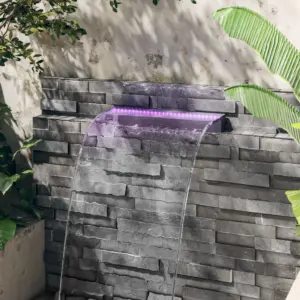Purskkaevu kosk tiigile ja basseinile, RGB LED-tuledega, akrüülist, 60 cm
