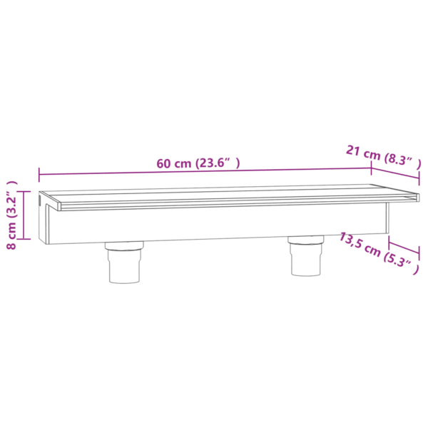 Purskkaevu kosk tiigile ja basseinile, RGB LED-tuledega, akrüülist, 60 cm – 12