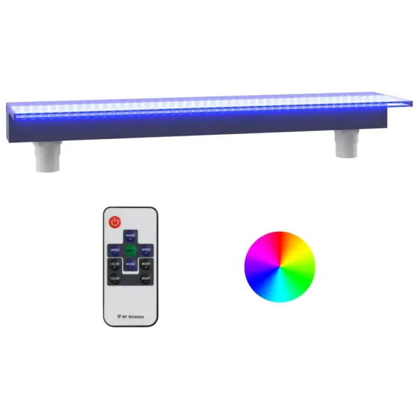 Purskkaevu kosk basseini ja tiigi jaoks, RGB LED, hall ja läbipaistev akrüül, 90 cm – 2