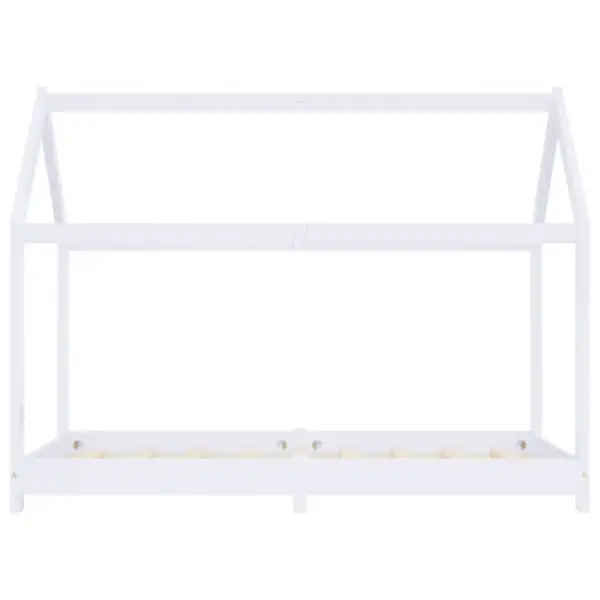 Puumajastiilis lastevoodi raam liistpõhjaga, valge männipuit, 70 x 140 cm – 4